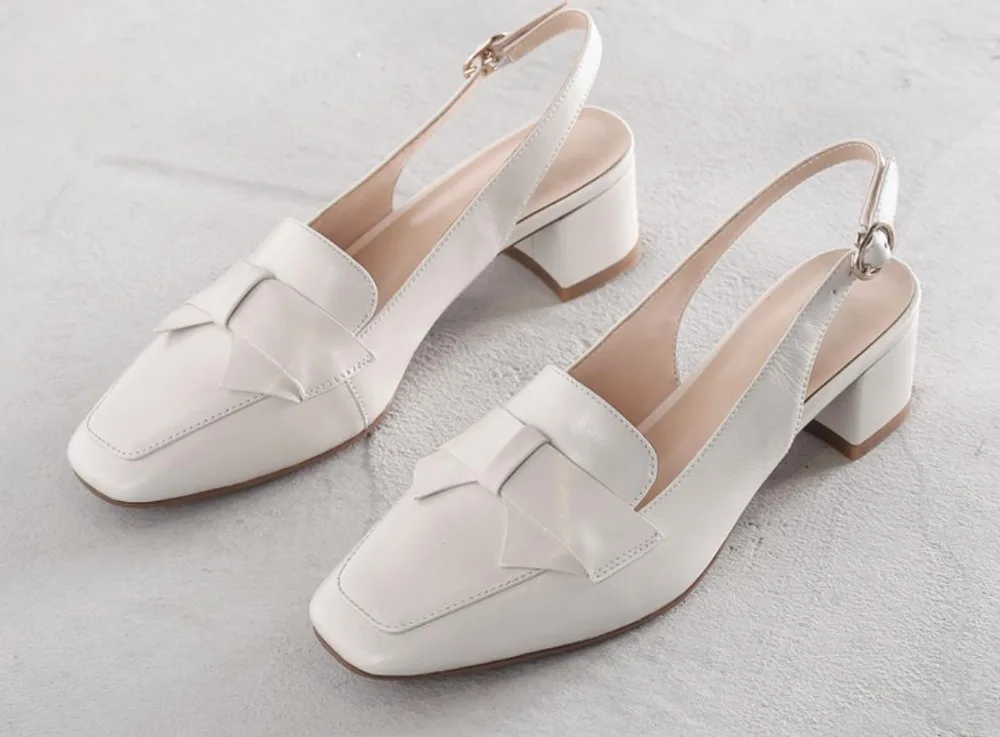 

Spring/summer 2019 new leather bow size 33-40 high-heeled women's sandals