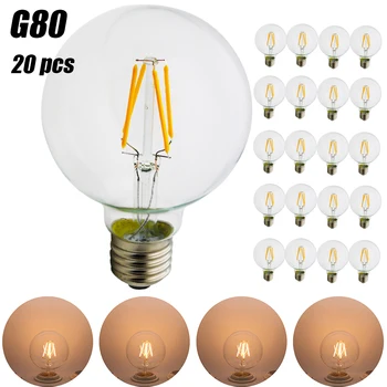 

20x Vintage Edison Bulb E27 220V Retro Lamp 4W 6W 8W Lampada Ampoule Vintage Light Bulb G80 Antique Lamp Home Filament buld