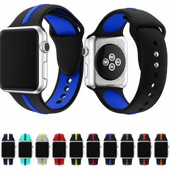 

ASHEI Sport Silicone Band For Apple Watch 42mm 38mm iWatch Series 3 2 1 Strap With Stripe Color Splicing For Apple Watch Bands 3