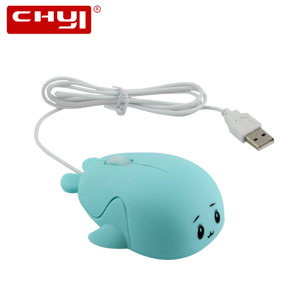 

CHYI Wired Mouse Ergonomic 1600DPI USB 2.0 Cable 3 Buttons Killer Whale Orca Dolphin Free Willy Mice 3 colors For PC Laptop Gift