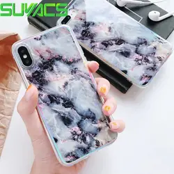 SUYACS чехол для телефона для iPhone 6 6 s 7 8 Plus X Мрамор лазерной Винтаж Мягкий ТПУ защитный Графический чехол для телефона s обложка сумка ракушками