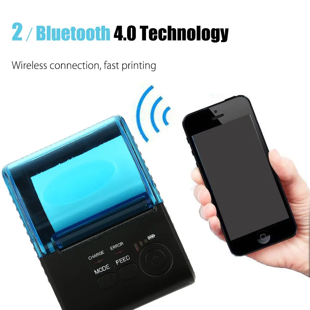 Новое поступление ZJ-5805 58 мм Bluetooth 4,0 Android 4,0 POS чековый термопринтер Счетная машина для супермаркета ресторана