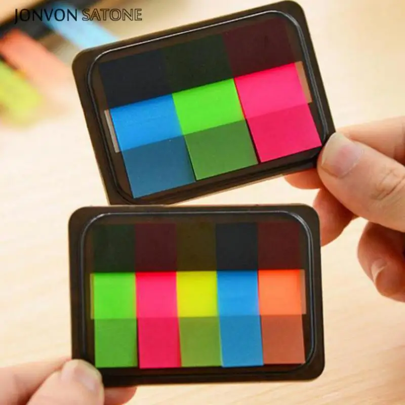 

Jonvon Satone 4pcs Sticky Notes with Pull Box Fluorescent Stickers Memo Pad Stationery Notepad Cute Stationery Office Supplies