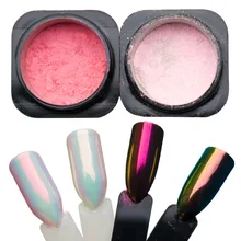 1 коробка Русалка Радуга пигмент пудра Хамелеон Аврора Русалка для ногтей позолоченный зеркальный Единорог хром дизайн ногтей украшения SF3023