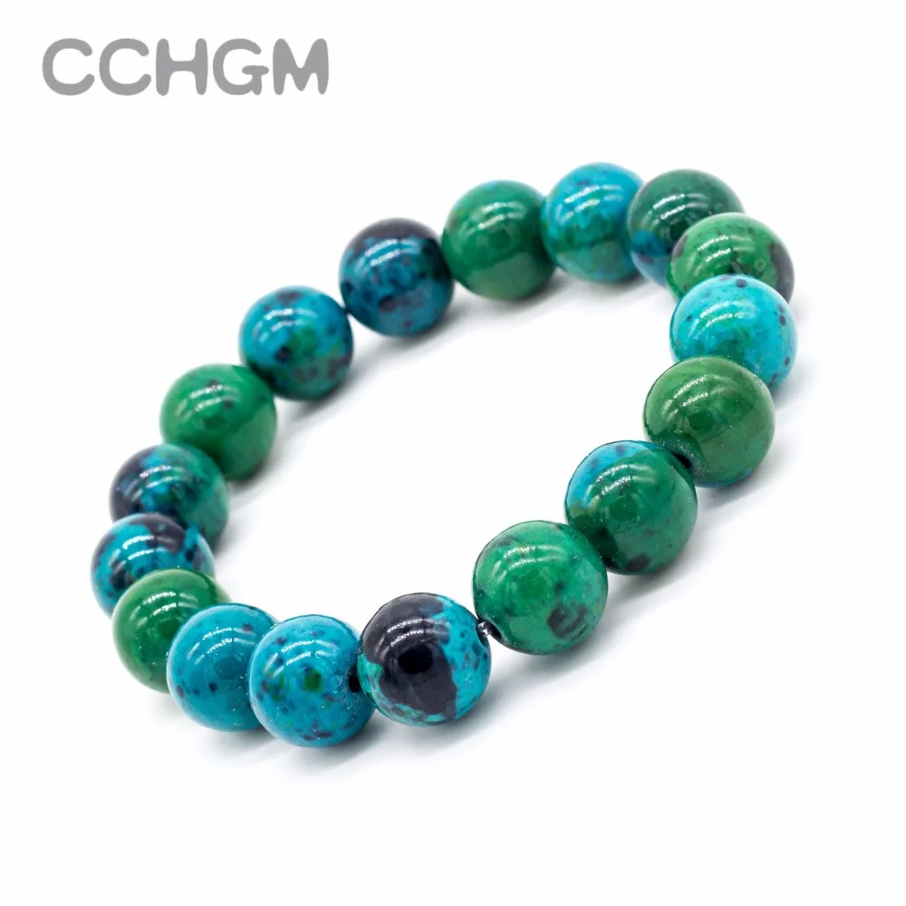 

2017 fen Natural Chrysocolla Malachite stone beads bracelets for women round beads bracelet jewelry with pendant vintage jewelry