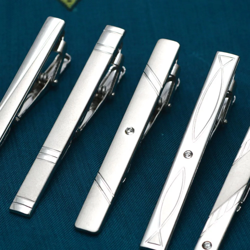 

fashion Metal Silver Tie Clip For Men Wedding Necktie Tie Clasp Clip Gentleman Tie Bar Crystal Tie Pin For Mens Gift