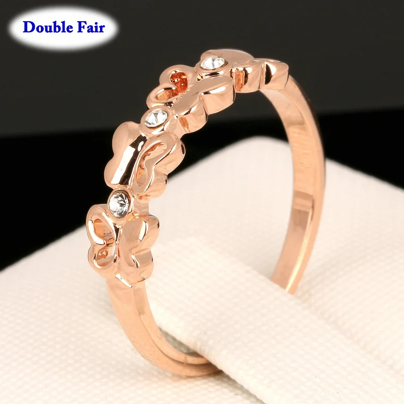 

Cute Cubic Zirconia Romantic Butterfly Rose Gold Color Rings For Women Anniversary Gift Fashion Crystal Jewelry DWR325