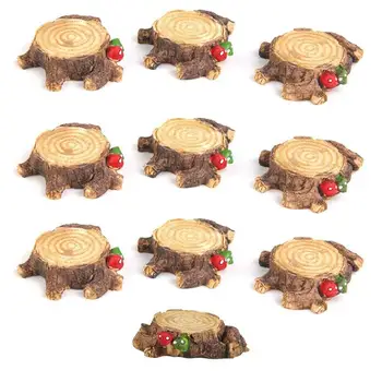 

WINOMO 10pcs Miniature Landscape Garden Decor Ornaments Mushroom Stump