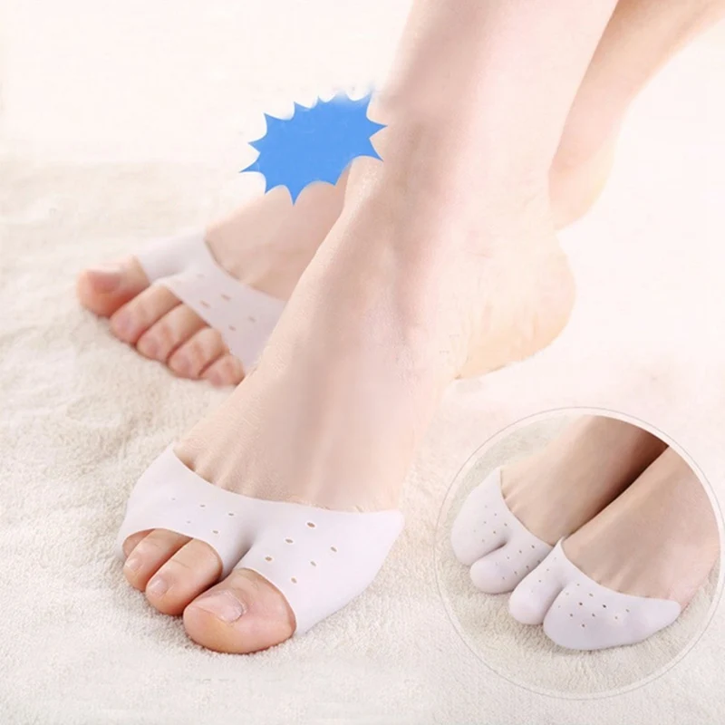 1 Pair Silicone Gel Open toed Toe Pads Sleeve Forefoot Cushions Toe