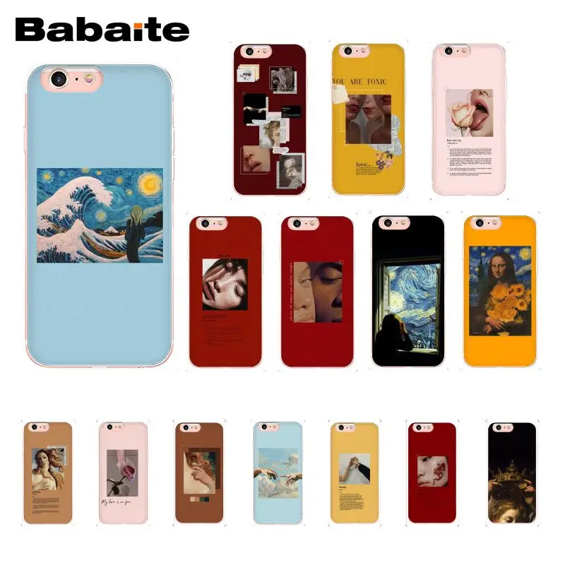 

Babaite Great art aesthetic van Gogh Mona Lisa painting Phone Case for iphone 11 Pro 11Pro Max 8 7 6 6S Plus X XS MAX 5 5S SE XR
