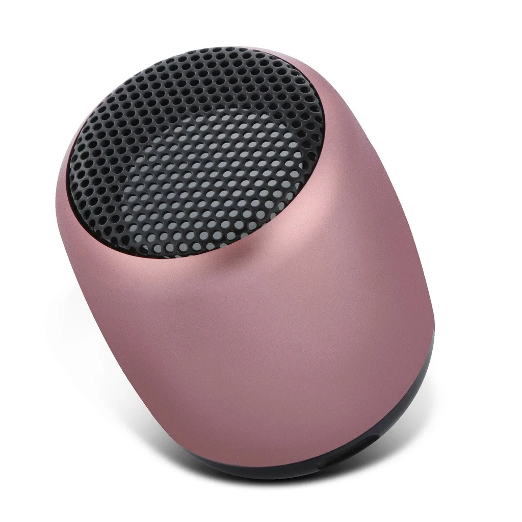 Мини портативный Перезаряжаемый динамик Bluetooth динамик с микрофоном беспроводной динамик музыка селфи пульт дистанционного управления затвором - Цвет: Розовый