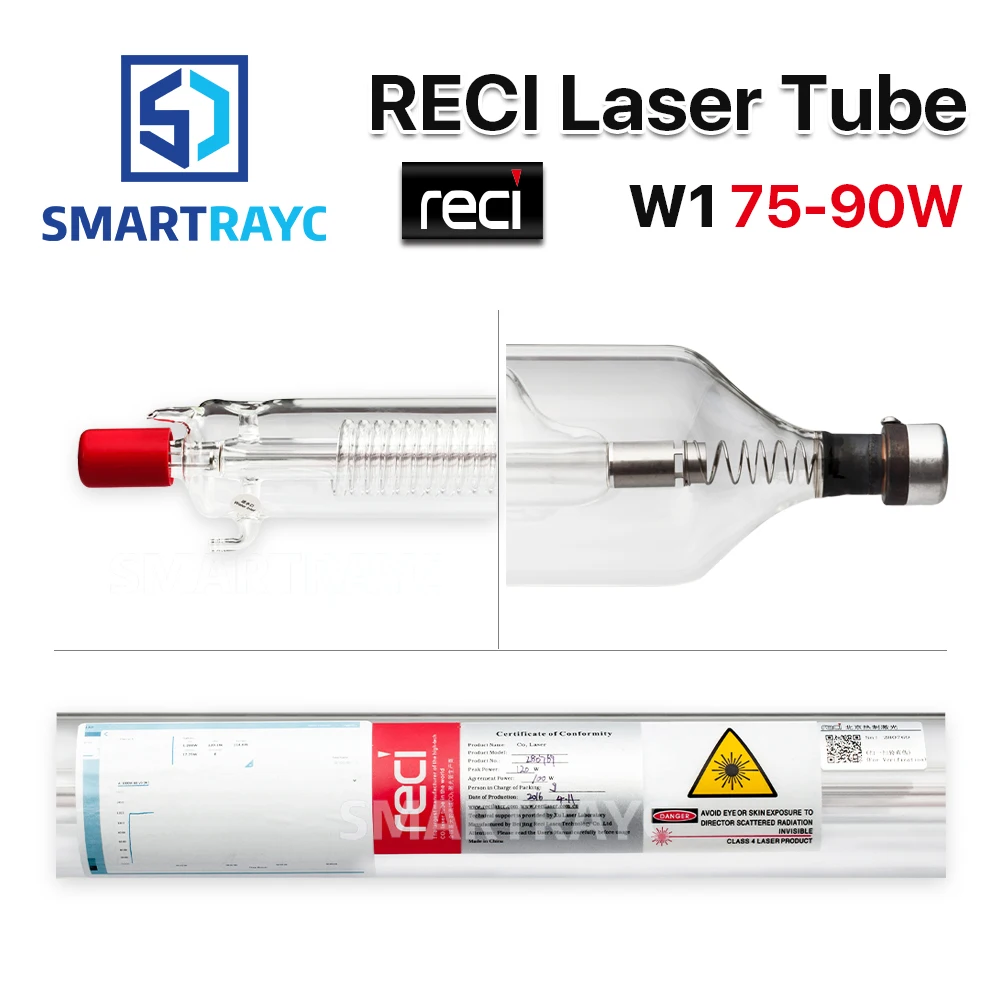

Smartrayc Reci W1 75W CO2 Laser Tube Wooden Case Box Packing Length 1050 Dia. 80mm for CO2 Laser Engraving Cutting Machine S1 Z1