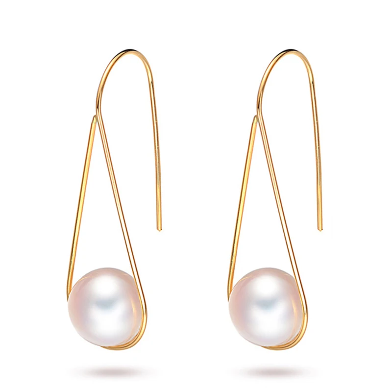 

Fashion new personality surface geometry triangle pearl rose gold love meeting short paragraph women earrings women jewelry