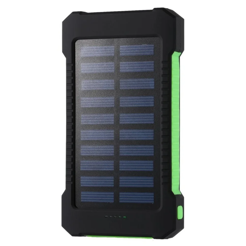 Портативные солнечные батареи 30000 mah водонепроницаемый внешний аккумулятор резервный аккумулятор на солнечной батареи телефон зарядное устройство светодиодный Банк - Цвет: Green