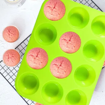 

Muffin Cup Silicone Bakeware High Quality Silicone Cake Mold 12 Cup Baking Pan Cupcake Moulds Food Grade Kitchen Accessories