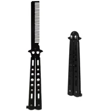 8.6 ''ステンレス鋼蝶 balisong ナイフ練習列車櫛トレーナー鈍い刃フレイル戦闘戦い(China)