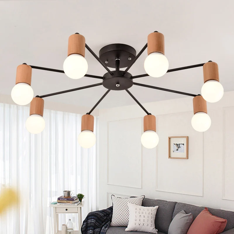 wrohght iron Nordic style simple modern led ceiling lamp living room bed room lamp home decoration