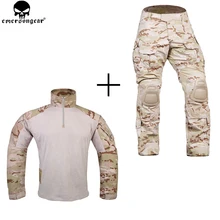 EMERSONGEAR боевой костюм рубашка с камуфляжем Мультикам тактические брюки с наколенниками военные emerson Охотничьи аксессуары