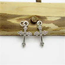 100PCS 21 11mm Antique Silver Cross Charm alloy pendant fit European Bracelets Necklace DIY Metal Jewelry