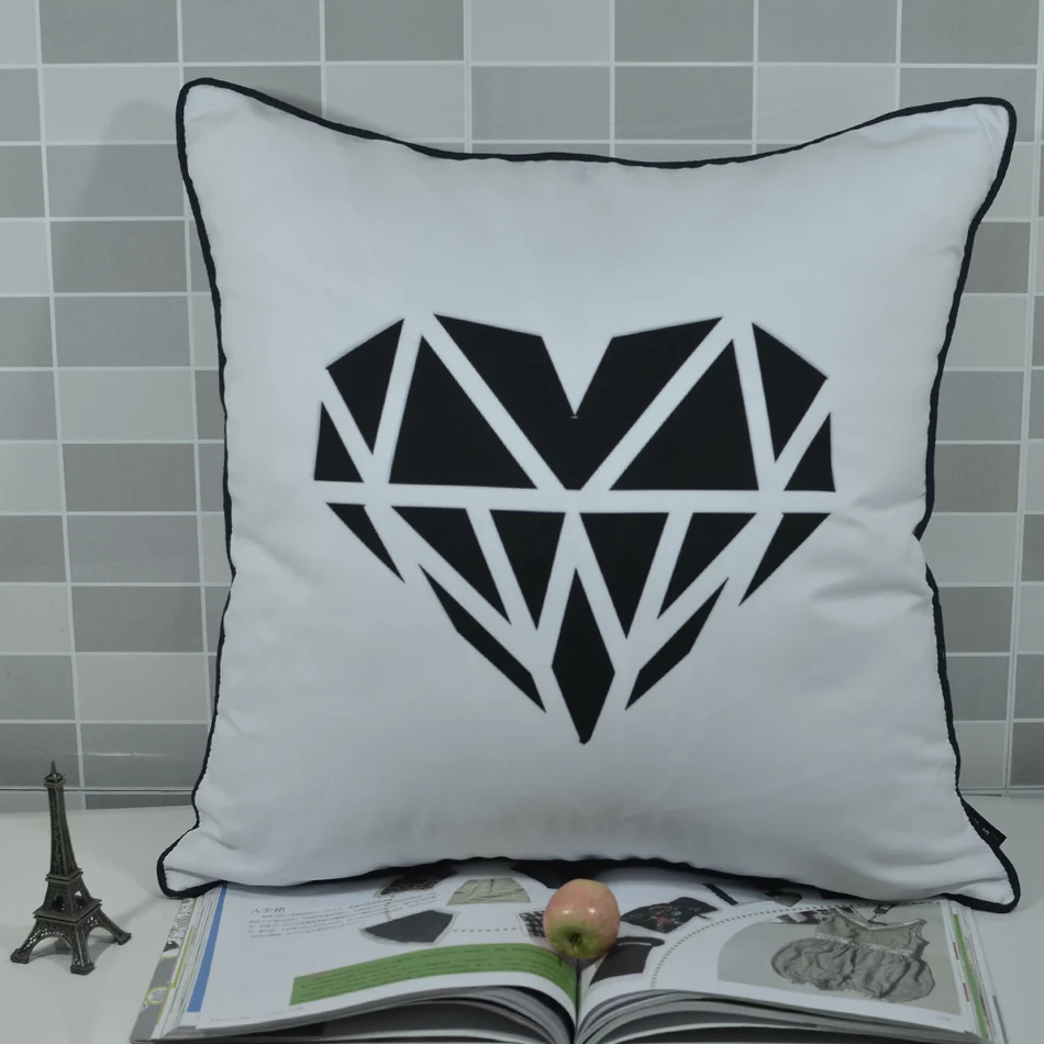 Wedding Gifts Diamond Heart Print Throw Pillow Case Cushion Cover For