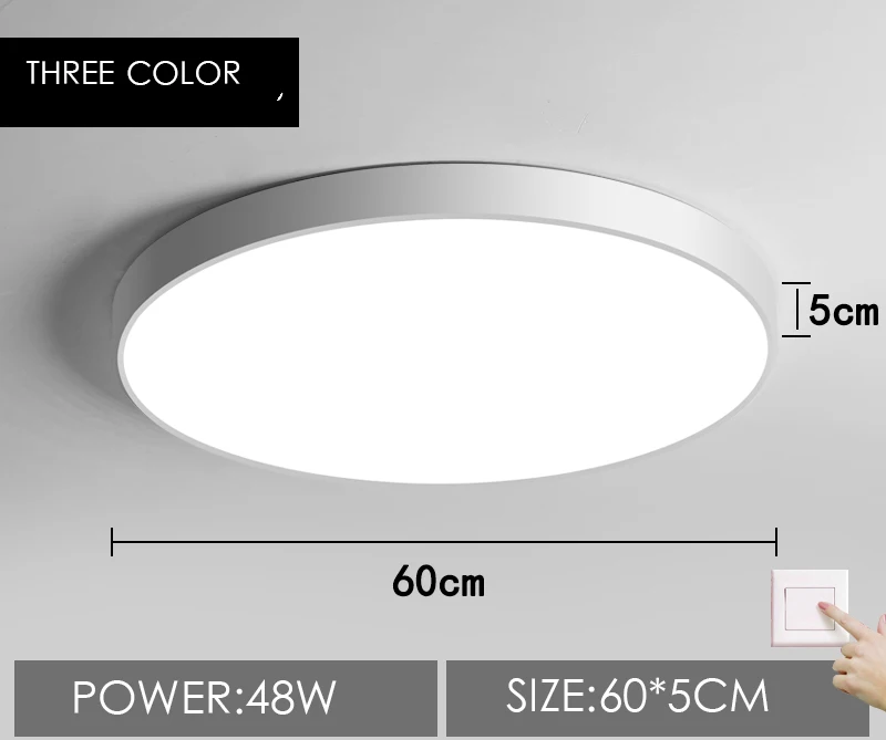 Светодиодный потолочный светильник современная лампа для гостиной светильник для спальни кухни поверхностное крепление скрытая панель Пульт дистанционного управления - Цвет корпуса: three  color light