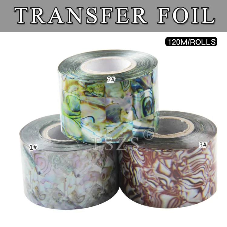 

1pcs/lot Marbled Nail Art Foil Sticker Transfer Tips Decorations Sea shell decals Design