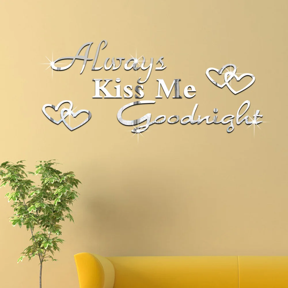Зеркальная Наклейка на стену с надписью английском языке|wall sticker|english lettershome decor |