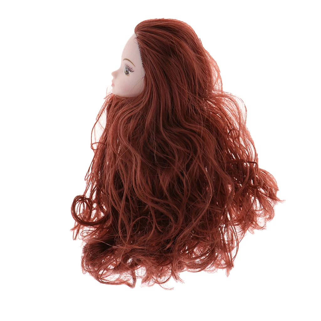 1/6 BJD Head Sculpt with Red Bronze Curly Hair for XinYi Doll Body Part DIY Accessories