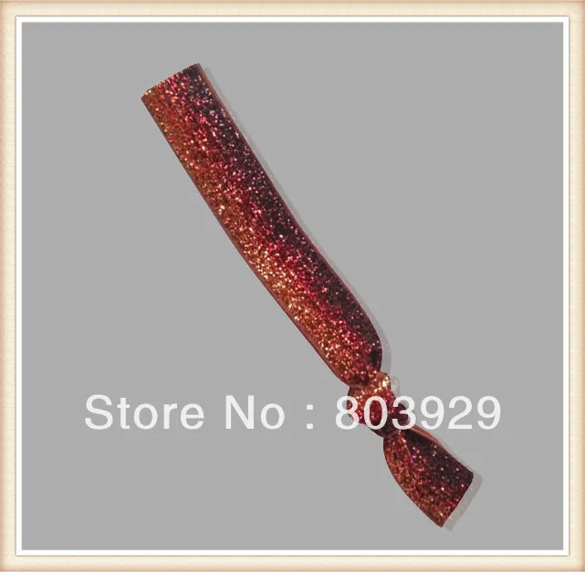 5 8 Elastic Golden Brown Glitter Ribbon Hair Ties