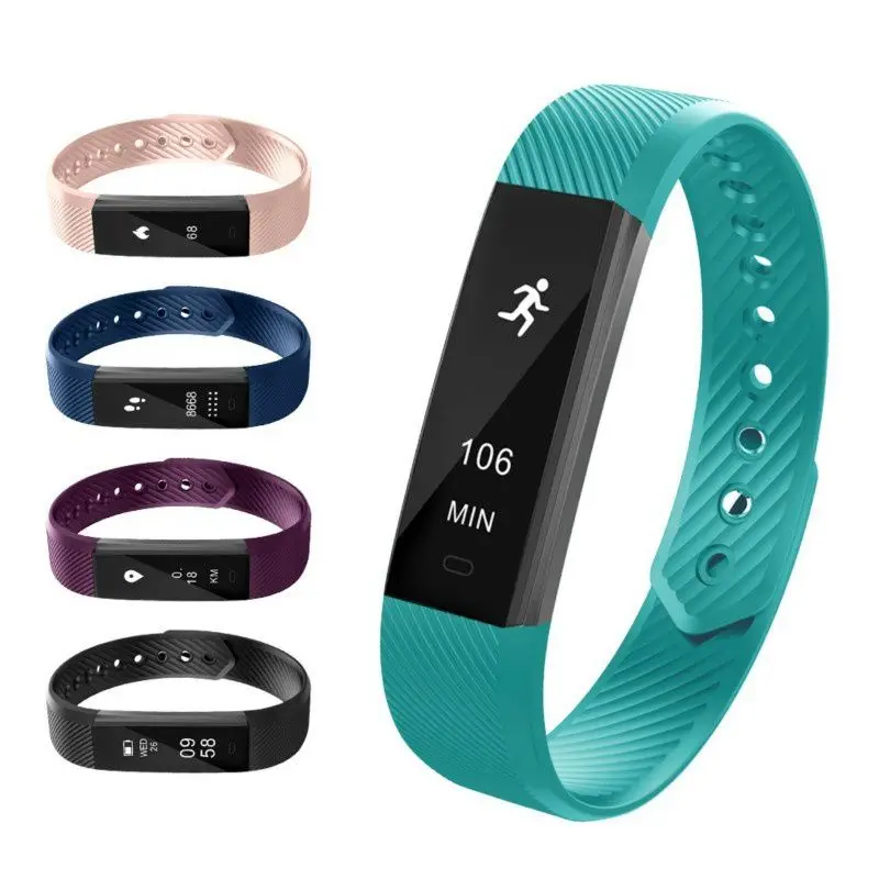 

ID115 Smart Bracelet Fitness Tracker Step Counter Activity Monitor Band Alarm Clock Vibration Wristband for IOS Android phone
