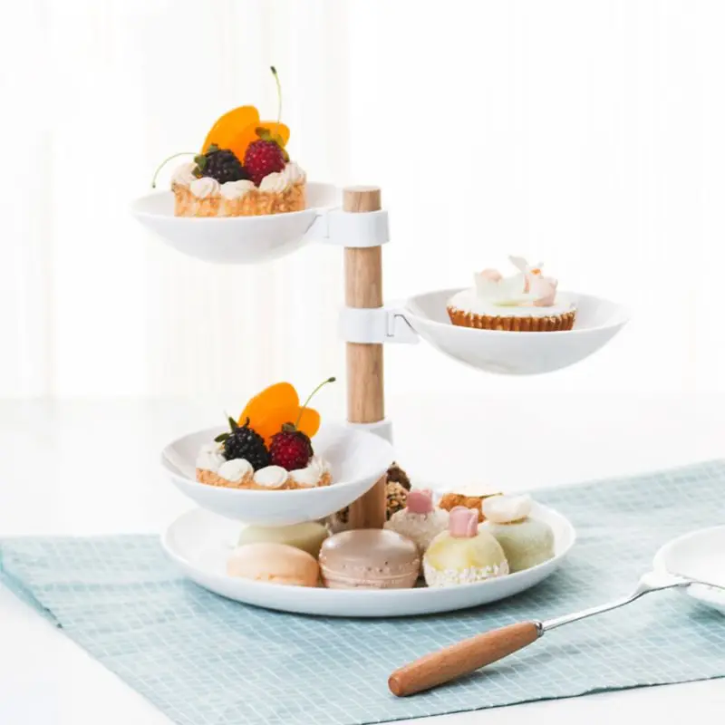 4 Уровня подставка для свадебного торта и фрукты кекс Пластик Стенд белый для выпечки десертов Конфеты стол подставка Вечерние