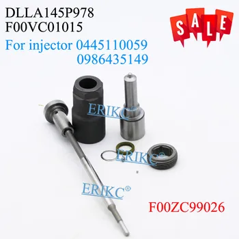 

ERIKC F00ZC99026 Injector Overhaul Repair Kits F 00Z C99 026 Nozzle DLLA145P978 Valve F00VC01015 for Chrysler Jeep 0445110059