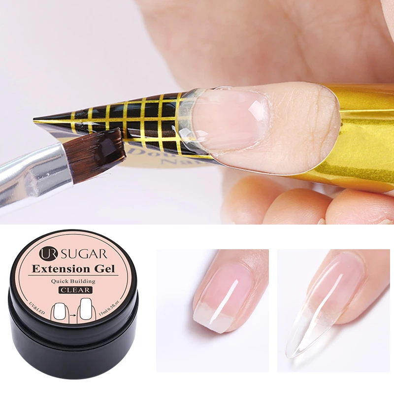 UR SUGAR Nail Art Poly Nail Gel Manicure Clear Pink Natural Hard Jelly Builder French Nail Extend Gel Acrylic Building Varnish