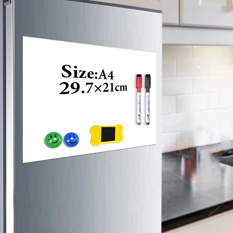 

Magnet whiteboard A4 soft magnetic board, Dry Erase drawing and recording board For Fridge Refrigerator with Free gift