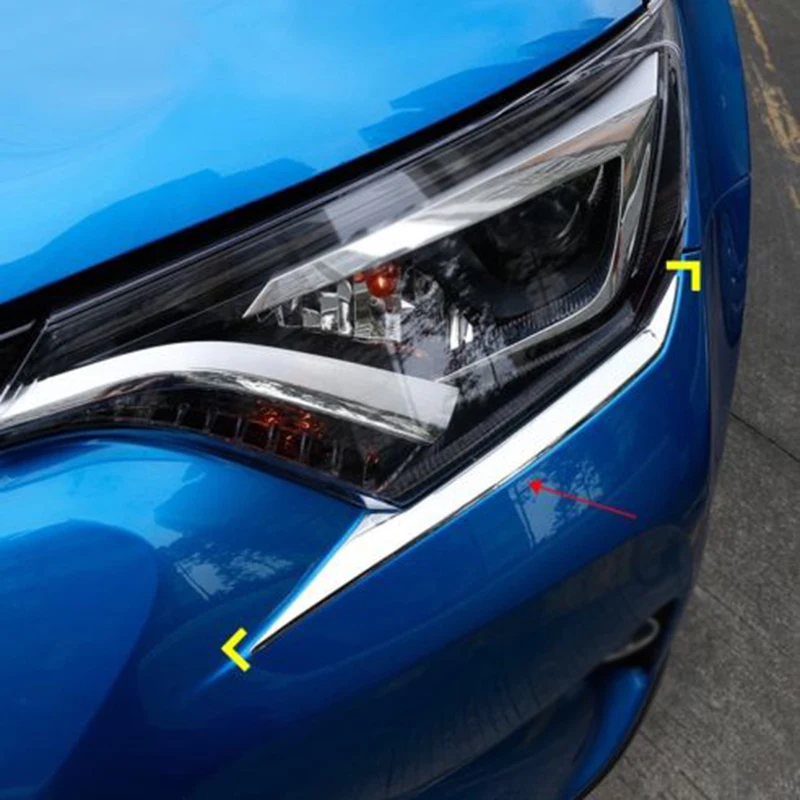Сменная лента для передней фары Toyota RAV4 2016 2018 2 шт.|Хромирование| |
