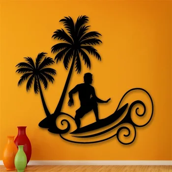 

Wall Sticker Vinyl Decal Extreme Sports Surfing Beach Relax Palms