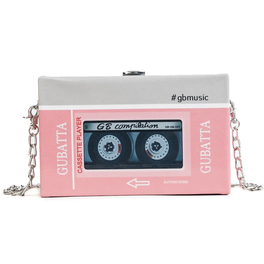 

Personality Fashion Catoon Tape Box Style Leather Crossbody Bags Women Chains Pu Messenger Bag Women Handbag Ladies Purse Mini