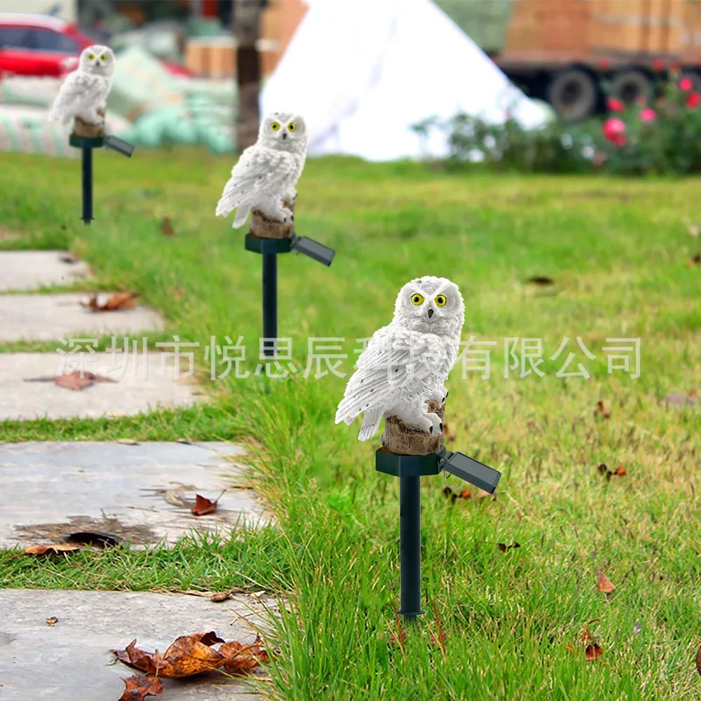 Novidade ao ar Livre à Prova Solar Coruja Padrão Estranho Dwaterproof Água Paisagem Jardim Gramado Led Luz 9 Led solar luz coruja padrão estranho novidade