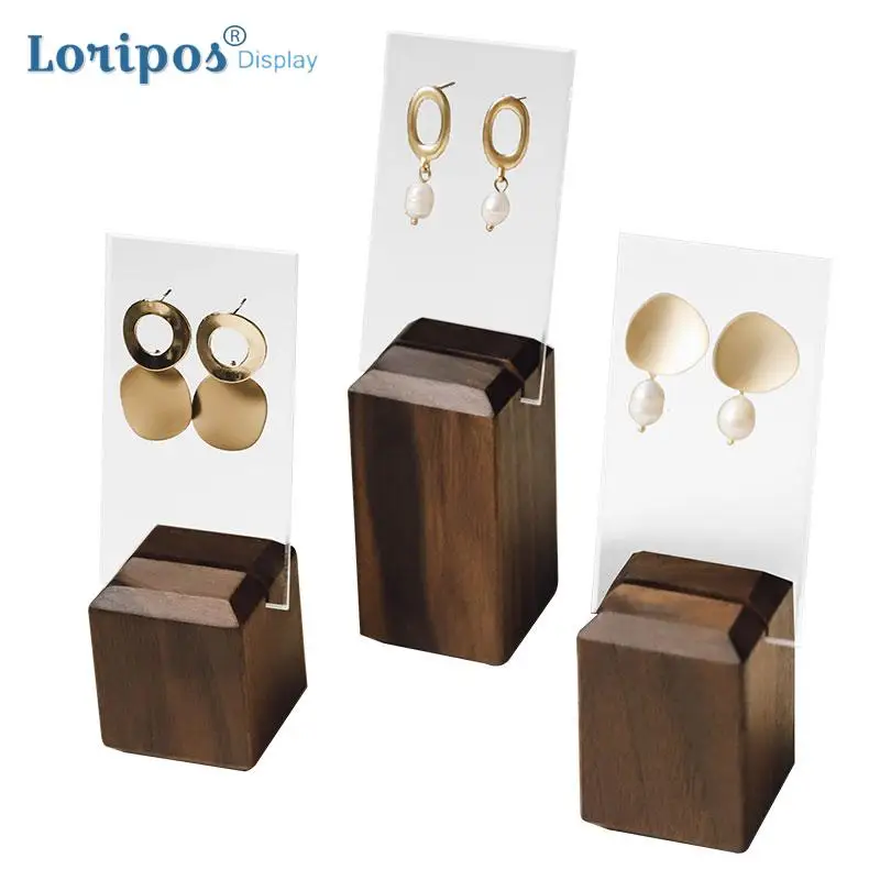 

Earring Display Cards Eardrop Hanging Wooden Jewelry Display Rack Table Necklace Hanger Display Stand Frame Storage Bracket