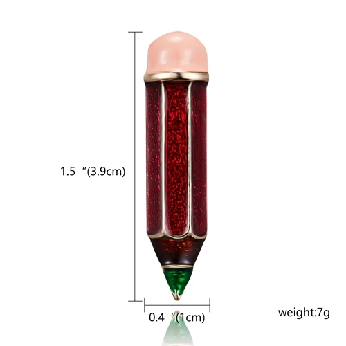 Rinhoo эмаль Ангел самолет ножницы карандаш гимнастика балет танцор женские броши девушка брошь булавки подарок - Окраска металла: pencil