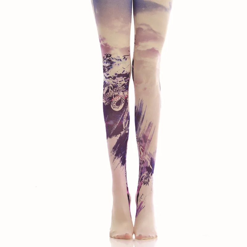 Китайские колготки с принтом дракона|socks print|socks socksocks pantyhose |