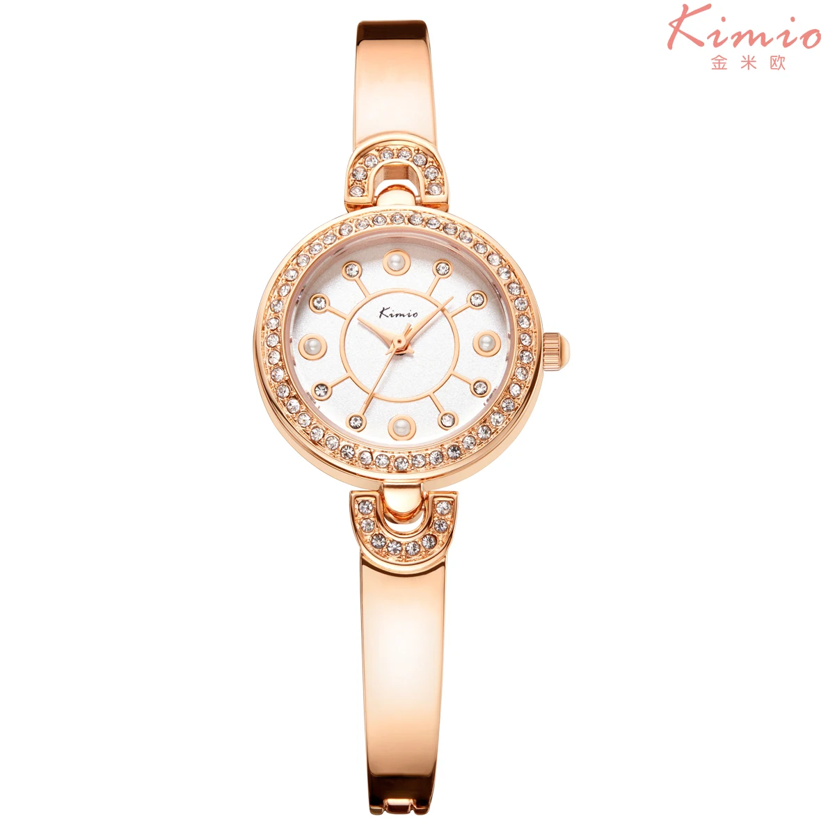 

KIMIO Quartz Diamond Wrist Watch Alloy Rose Gold Women Bracelet Watch Women Dress Woman Watches Luxury Brand Ladies Watch KW6130