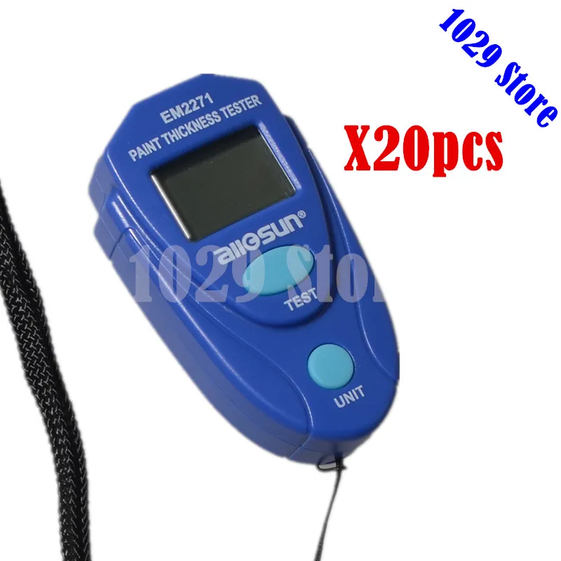 20pcs 1lot ALL SUN EM2271 Digital Thickness Gauge Coating Meter Car Paint Thickness Measurement Tester with