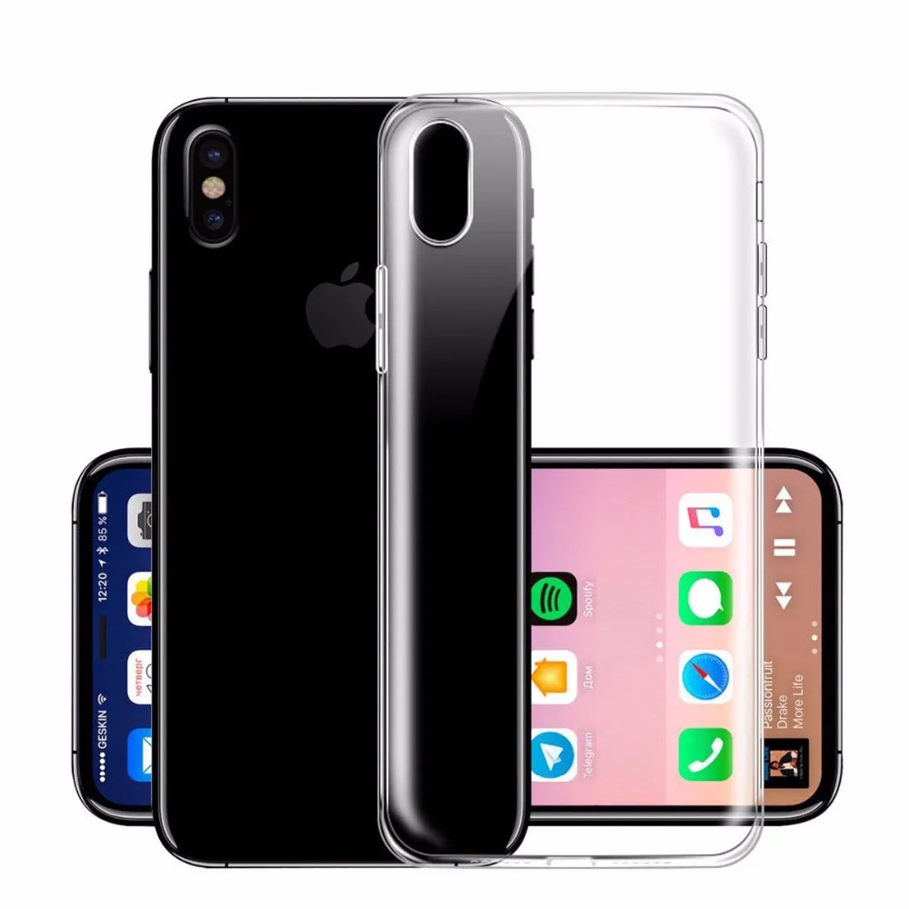 

Ultra Thin Clear Protective Case Back Cover for iPhone X Slim Clear Transparent Silicone TPU Gel Case Cover Cases Back Protector