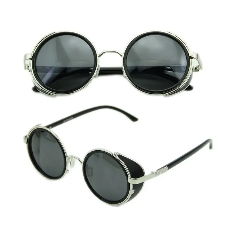 SY Солнцезащитные очки Cyber Goggles стимпанк 50s круглые очки винтажные Ретро стиль Blinder - Цвет линз: SY