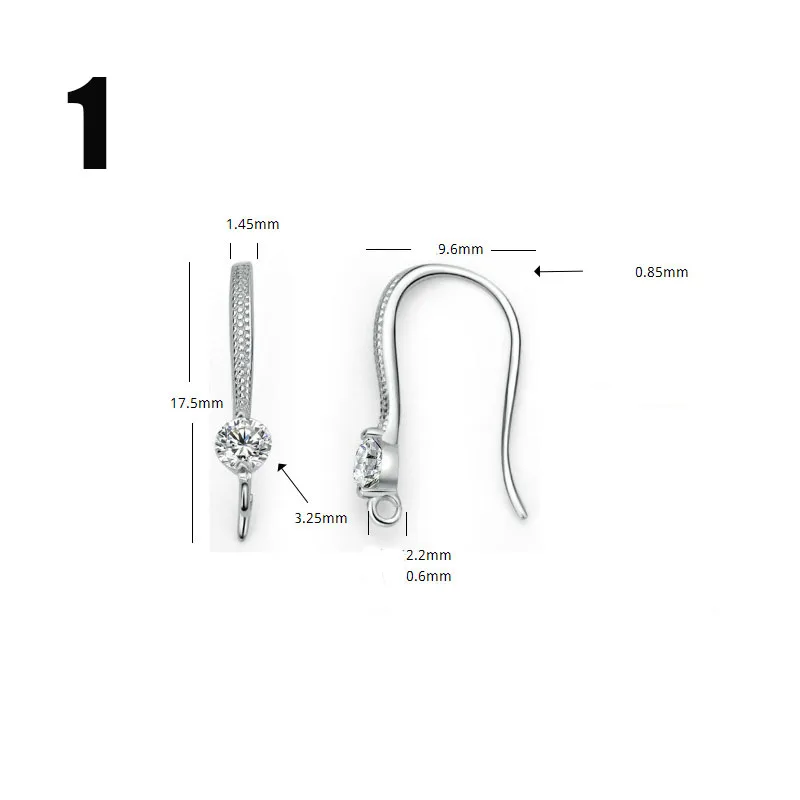 1 пара, 925 пробы, серебро, AAA, циркон, проложили серьги, крючки, мульти дизайн, необычные, для женщин, для ушей, проволока, застежки, сделай сам, ювелирное изделие