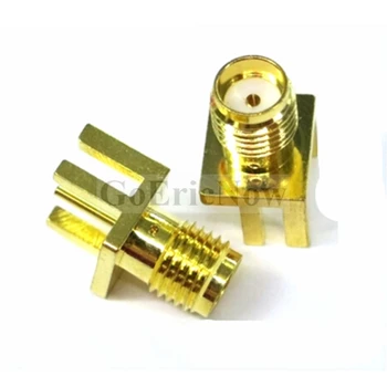 

100 Pcs RF Coaxial Short SMA Jack with Female Basket in Widen RF Connector PCB Edge Mount