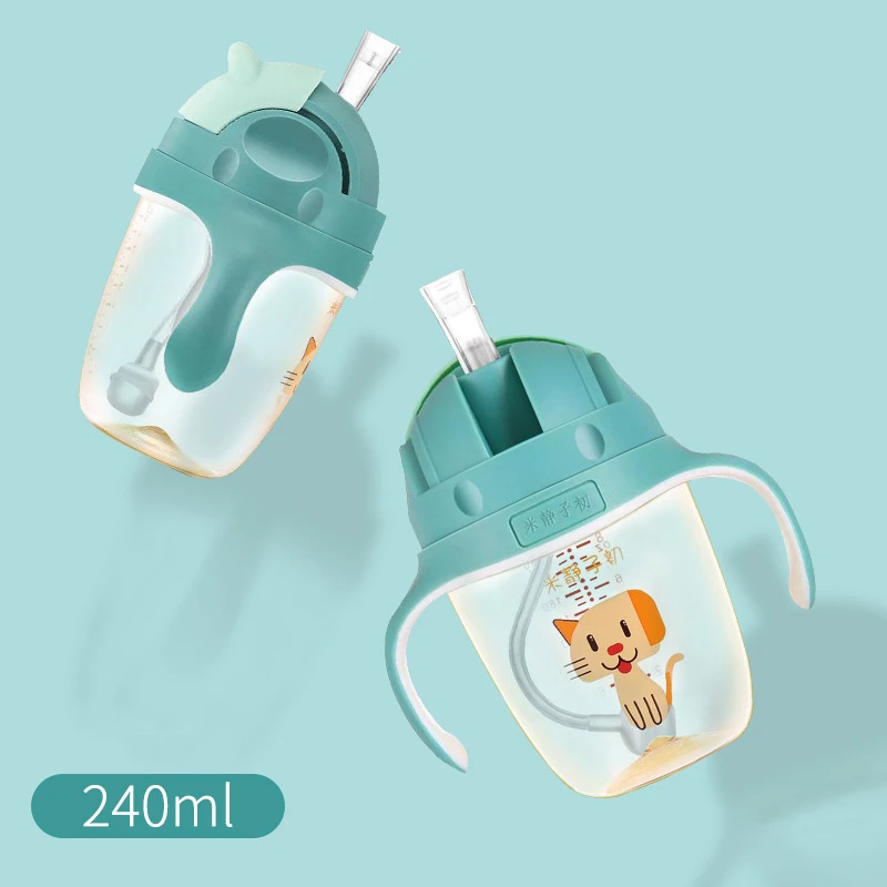 Детские стаканчики для воды BPA Free Kid Cat бутылочка для кормления с ручкой для малышей герметичная поилка для младенцев Sippy Learning Kettle MY0041