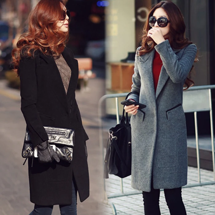 

2019 new elegant woolen suit coat collar Slim coat fashion wild big yards