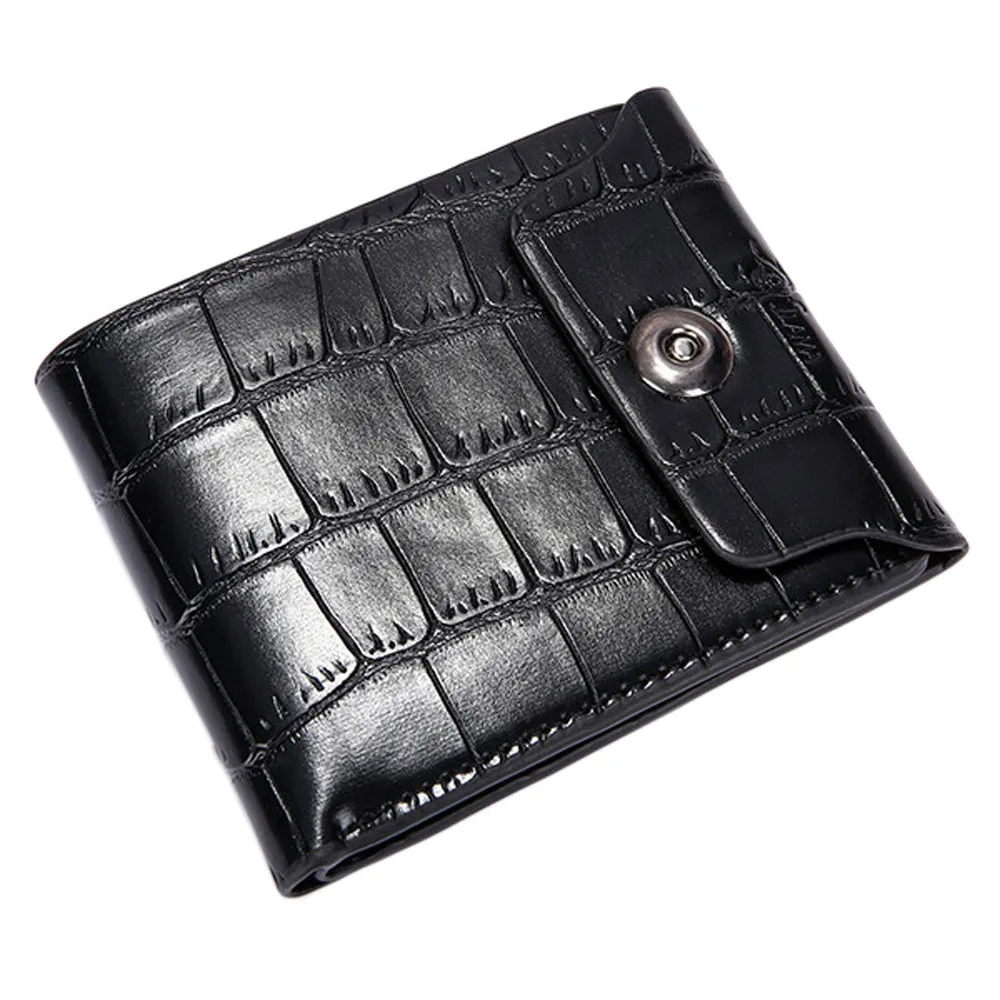 0 : Buy 2019 New Fashion Stone Buckle Wallet Men Leather Clutch Pockets Wallet ID ...